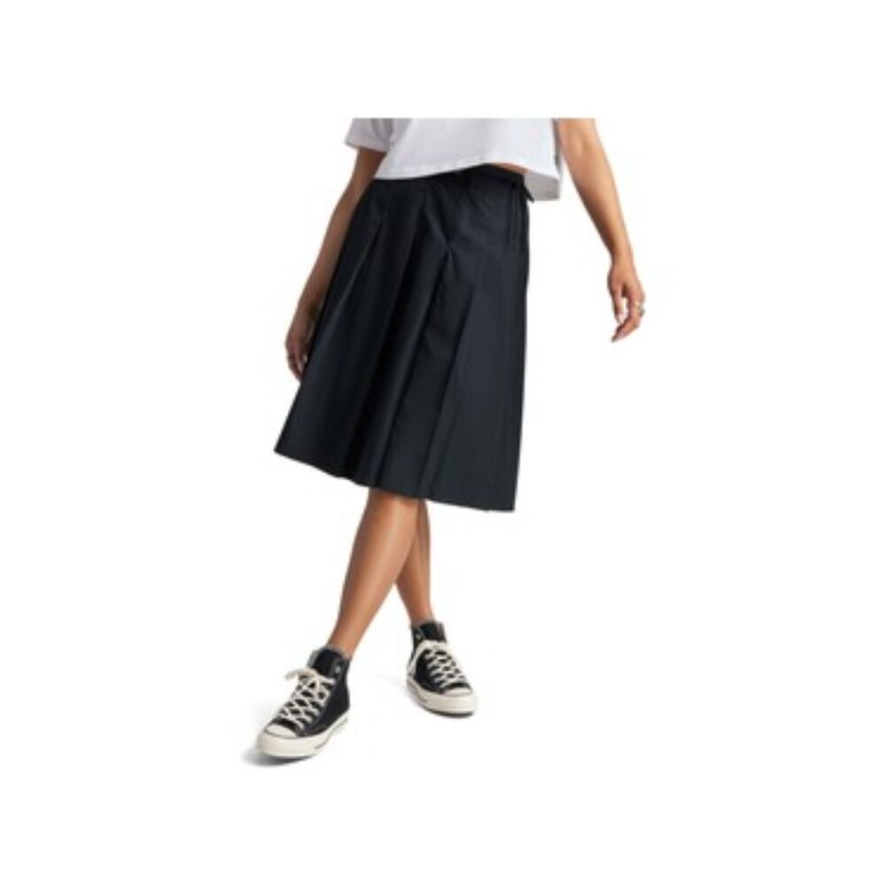 Pleated Crossover Midi Skirt